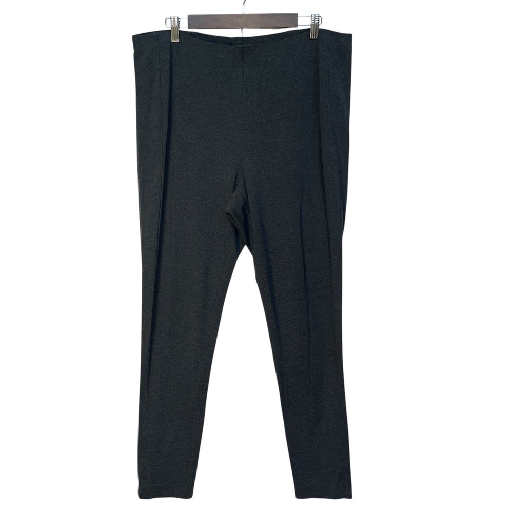J. Jill Charcoal Gray Ponte Knit Front Seam Pull On Leggings Womens XL 15651
